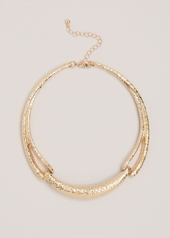 Phase Eight Gold Textured Collar Jewellery Gold Australia | TZ2785614